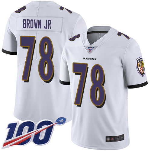 Baltimore Ravens Limited White Men Orlando Brown Jr. Road Jersey NFL Football #78 100th Season Vapor Untouchable